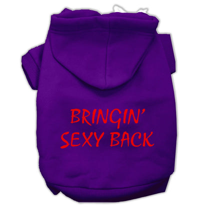 Sudadera con capucha para mascotas, perros y gatos serigrafiada con el mensaje "Bringin Sexy Back"