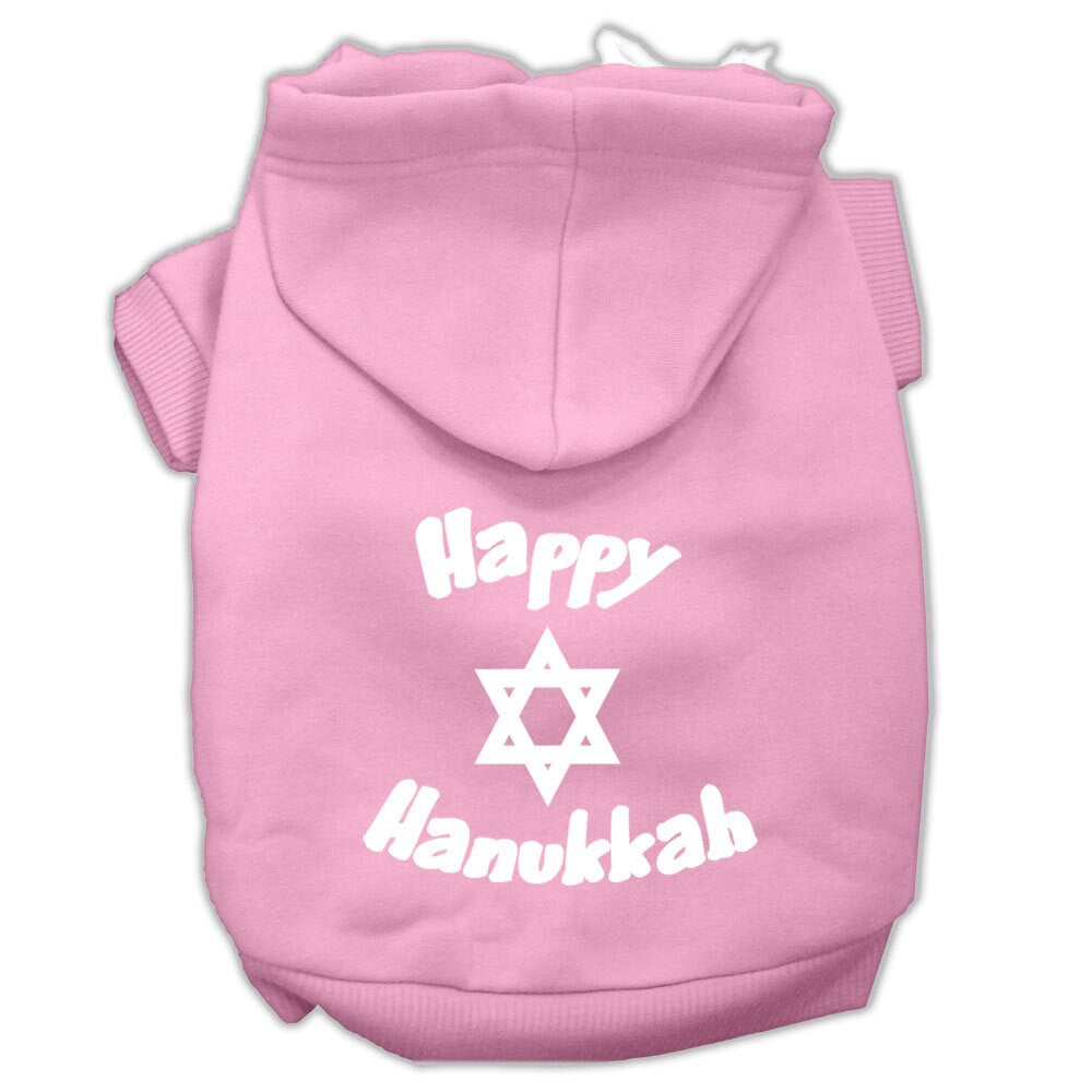 Sudadera con capucha para perros y gatos de Hanukkah serigrafiada con la frase "Happy Hanukkah"