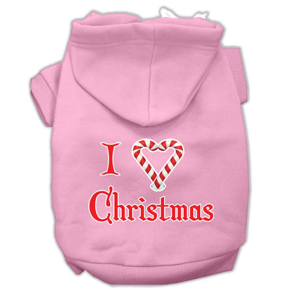 Christmas Pet Dog & Cat Hoodie Screen Printed, "I Heart Christmas"