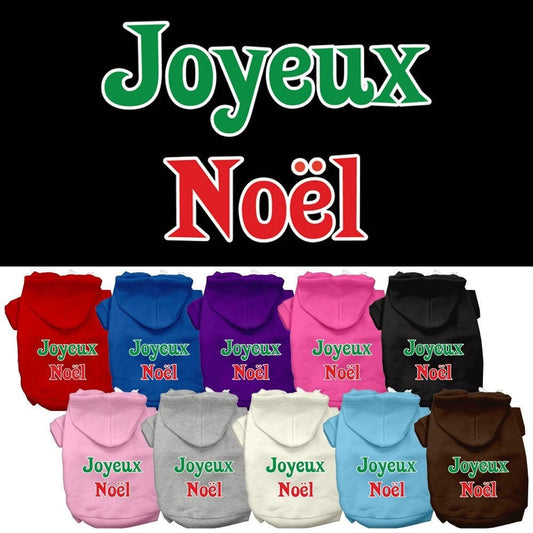 Christmas Pet Hoodie Screen Printed, "Joyeux Noel"