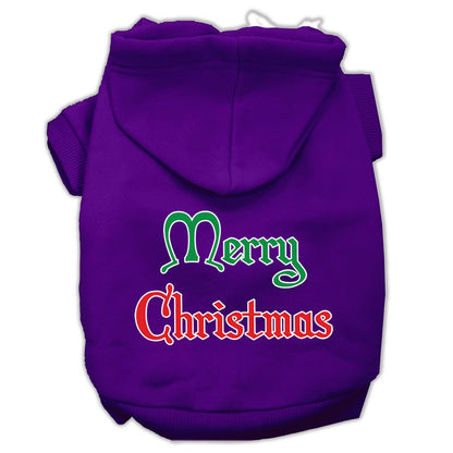 Christmas Pet Dog & Cat Hoodie Screen Printed, "Merry Christmas"