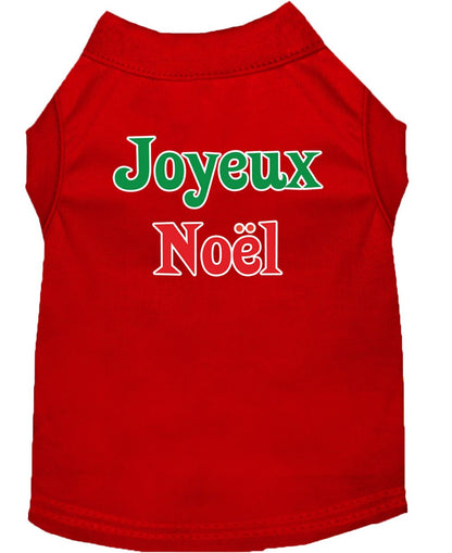 Christmas Screenprinted Dog Shirt, "Joyeux Noel"