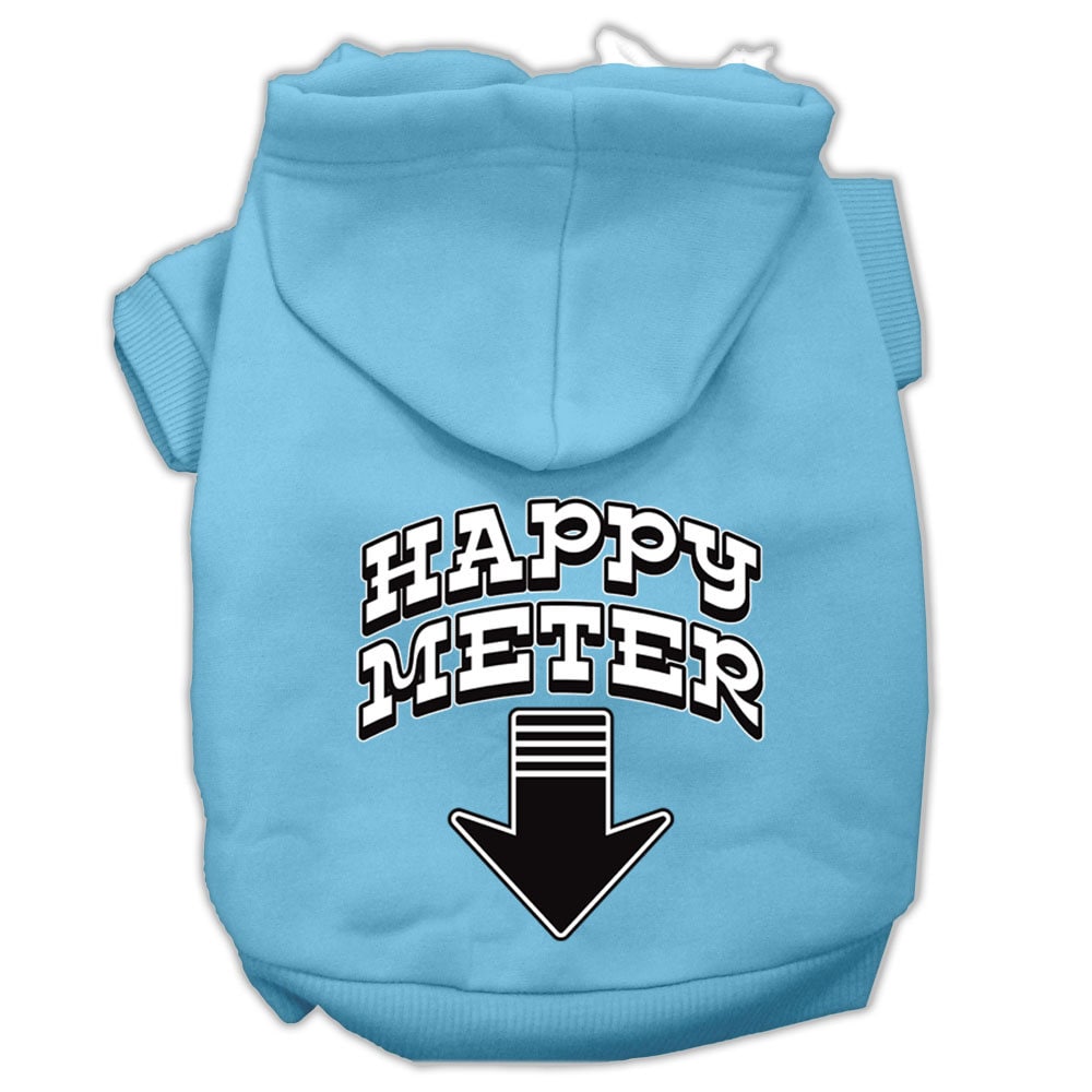 Sudadera con capucha para mascotas, perros y gatos serigrafiada con el texto "Happy Meter"