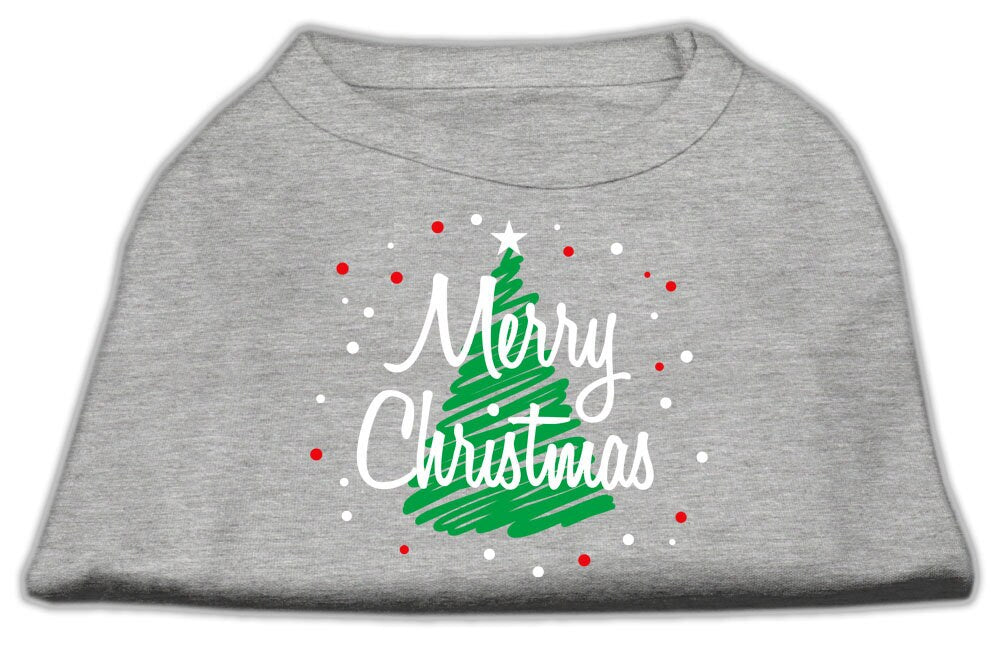 Christmas Screenprinted Dog Shirt, "Scribble Merry Christmas"