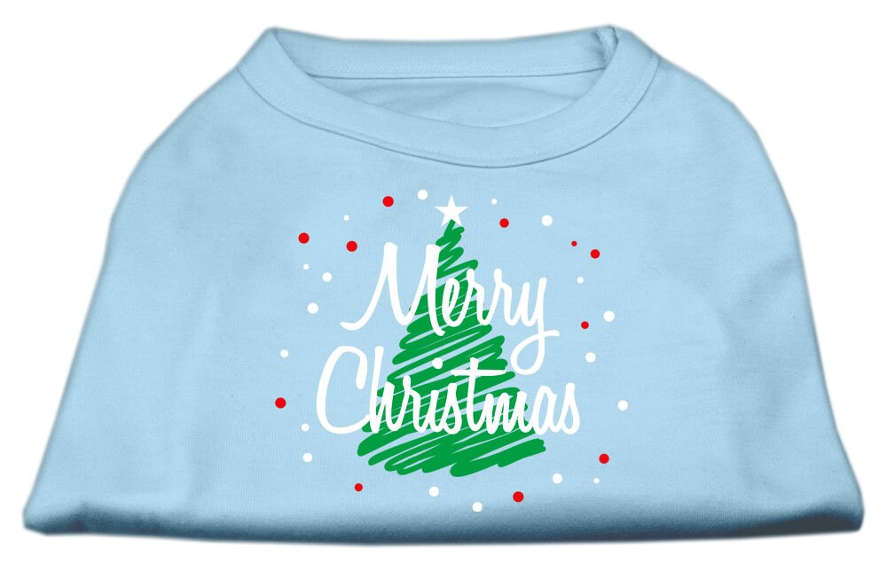 Christmas Screenprinted Dog Shirt, "Scribble Merry Christmas"