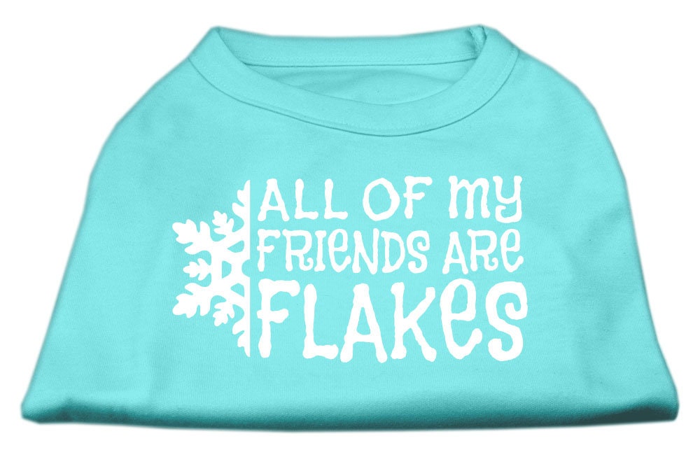 Christmas Screenprinted Dog Shirt, "All My Friends Are Flakes"