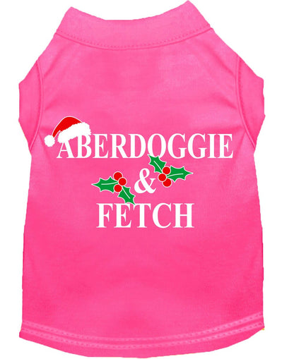 Christmas Screenprinted Dog Shirt, "Aberdoggie & Fetch"