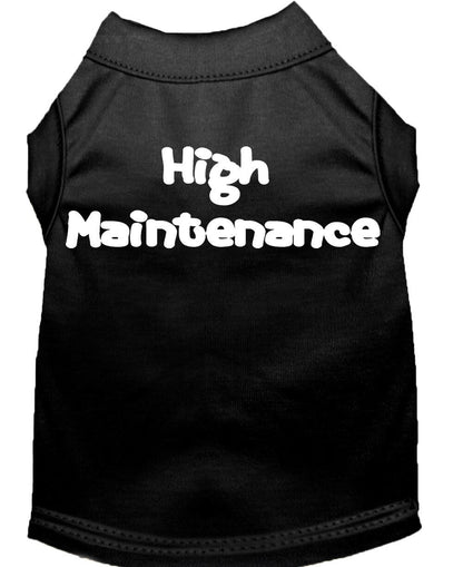 Pet Dog & Cat Shirt Screen Printed, "High Maintenance"