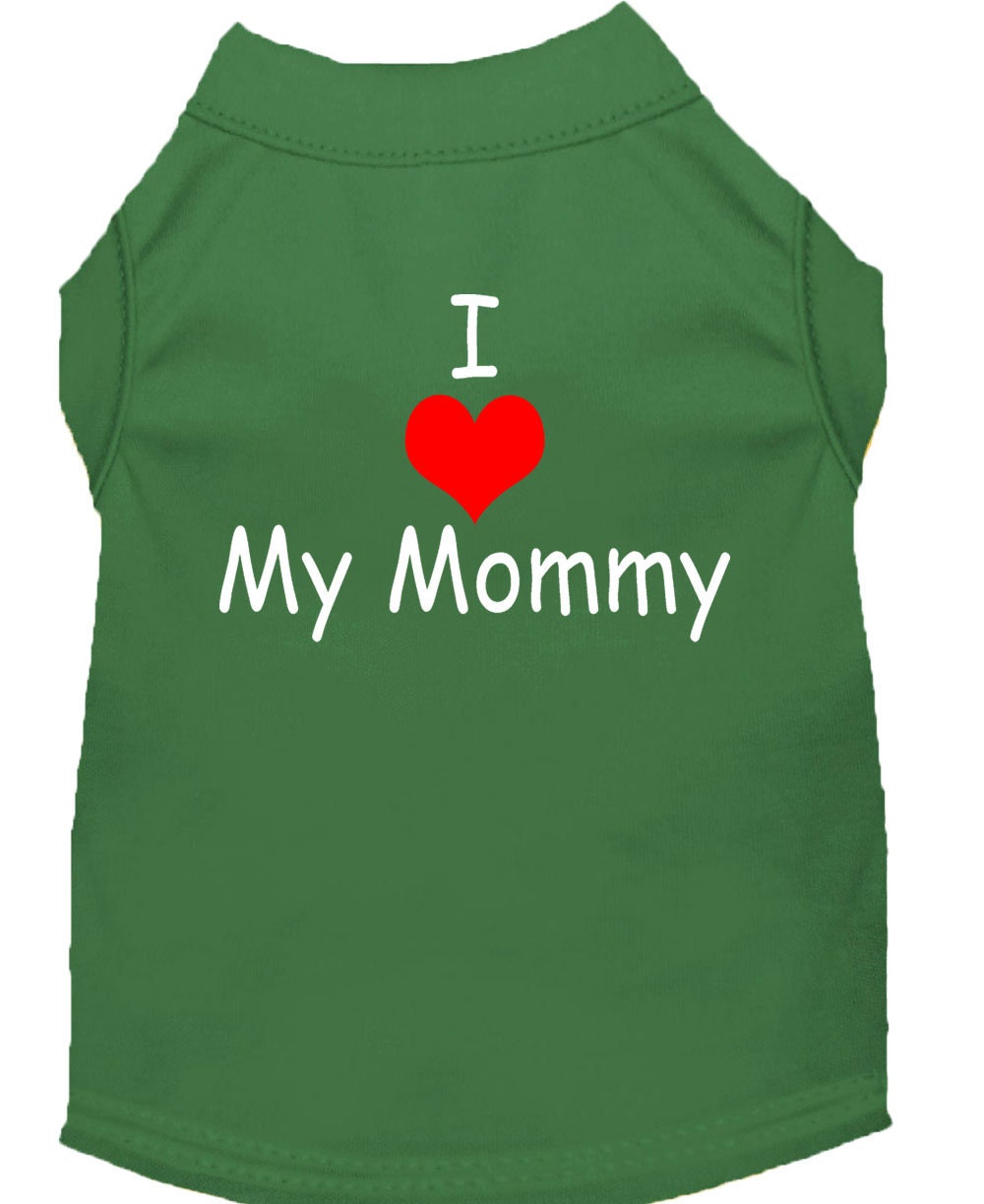 Pet Dog & Cat Shirt Screen Printed, "I Love My Mommy"