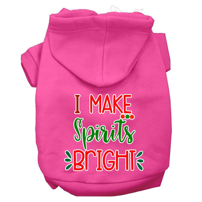 Christmas Pet Dog & Cat Hoodie Screen Printed, "I Make Spirits Bright"