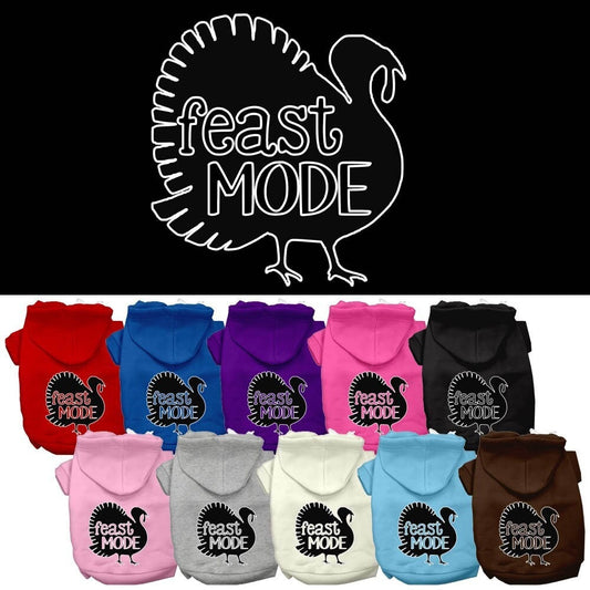 Thanksgiving Pet, Dog and Cat Hoodie Screen Printed, "Feast Mode"