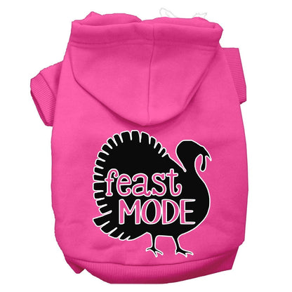 Sudadera con capucha para mascotas, perros y gatos del Día de Acción de Gracias serigrafiada con el mensaje "Feast Mode"