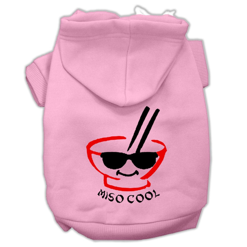 Sudadera con capucha para mascotas, perros y gatos serigrafiada con el texto "Miso Cool"