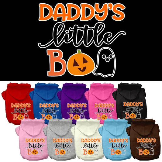 Sudadera con capucha para Halloween con estampado de mascotas, perros y gatos, "Daddy's Little Boo"