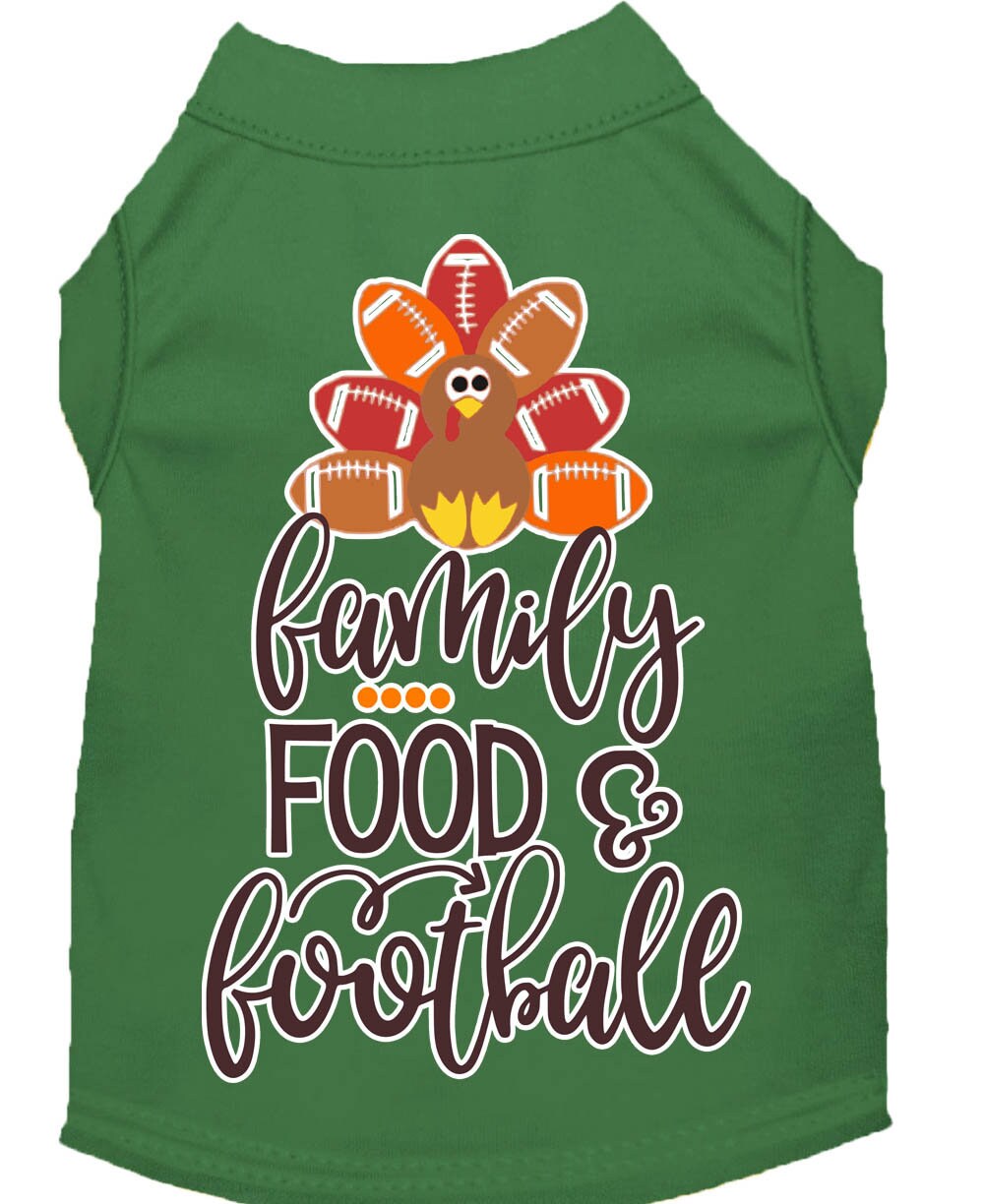 Camiseta para perros y gatos con serigrafía "Familia, comida y fútbol"