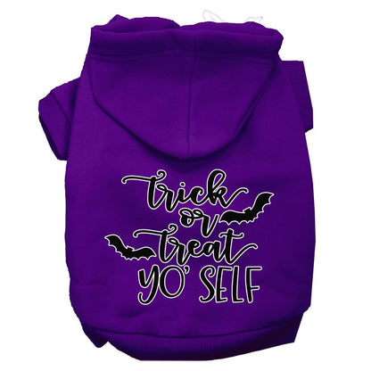 Sudadera con capucha para Halloween para mascotas, perros y gatos con serigrafía "Trick Or Treat Yo' Self"