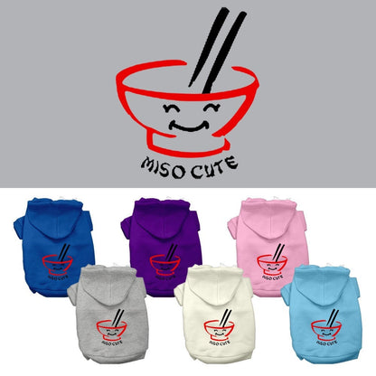 Sudadera con capucha para mascotas, perros y gatos serigrafiada, "Miso Cute"