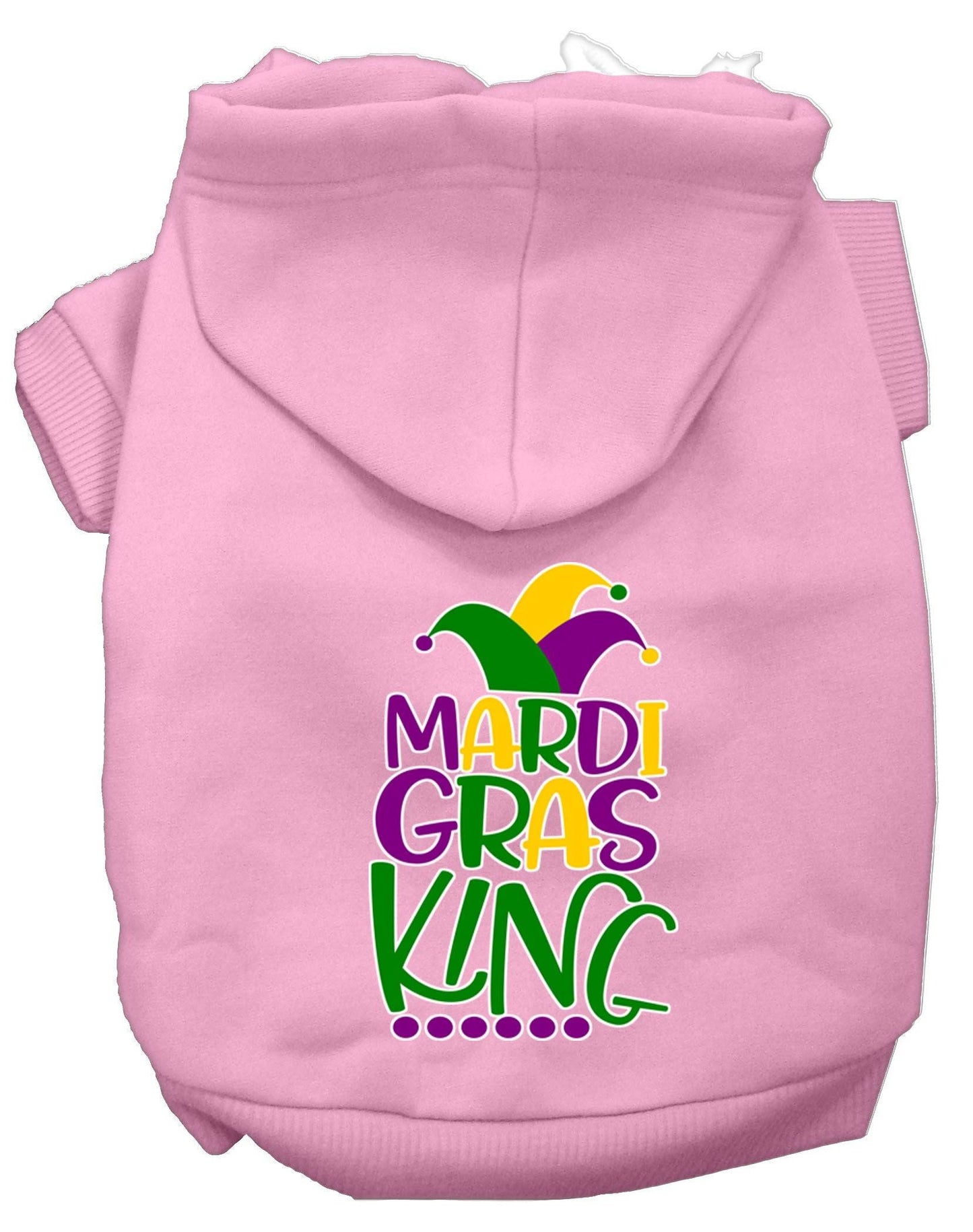 Sudadera con capucha para perros y gatos con serigrafía "Mardi Gras King"