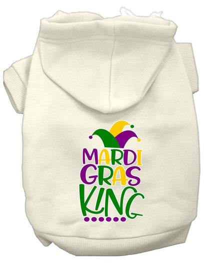 Sudadera con capucha para perros y gatos con serigrafía "Mardi Gras King"