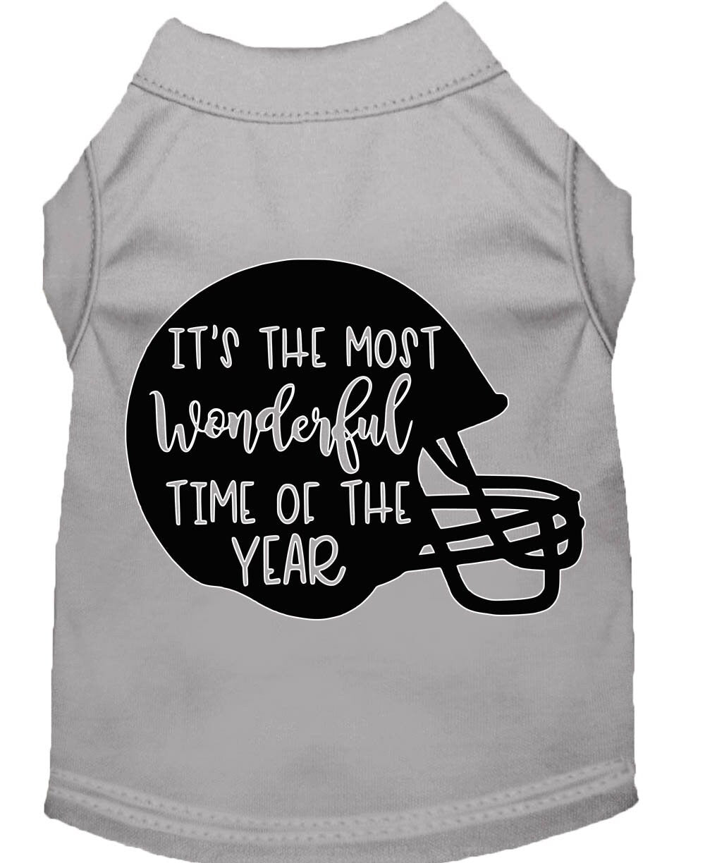 Pet Dog & Cat Shirt Screen Printed, "It's The Most Wonderful Time Of The Year (Football)"