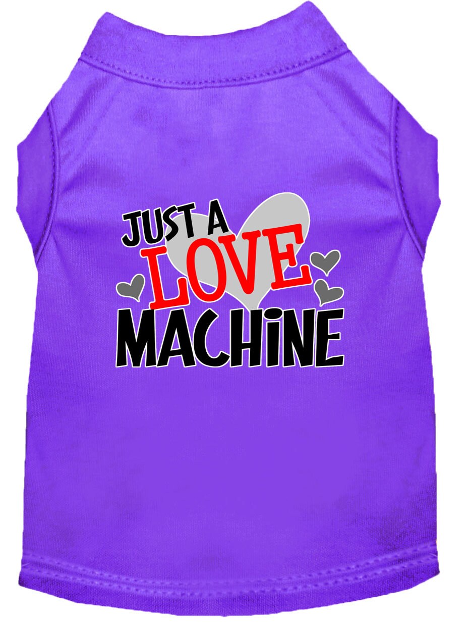 Pet Dog & Cat Shirt Screen Printed, "Just A Love Machine"