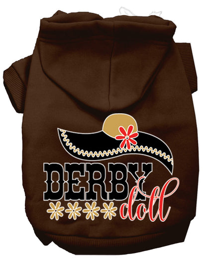 Sudadera con capucha para mascotas, perros y gatos serigrafiada, "Derby Doll"