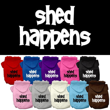 Sudadera con capucha para perros y gatos con serigrafía "Shed Happens"