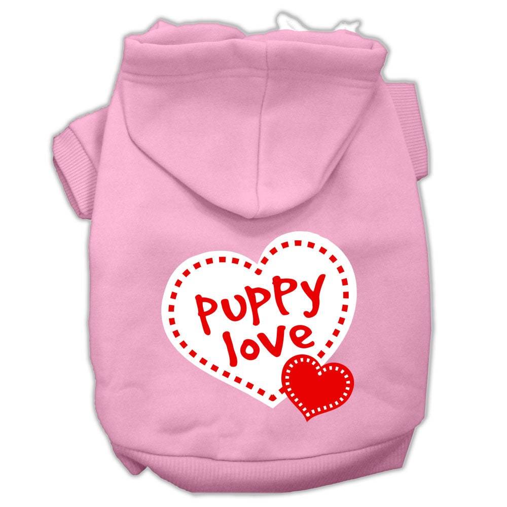 Sudadera con capucha para perros y gatos con serigrafía "Puppy Love"