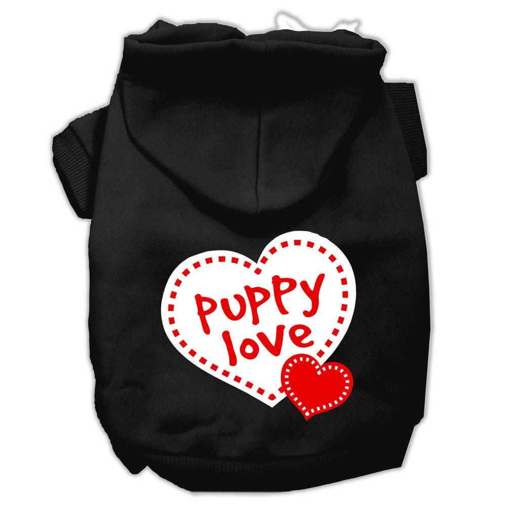 Sudadera con capucha para perros y gatos con serigrafía "Puppy Love"