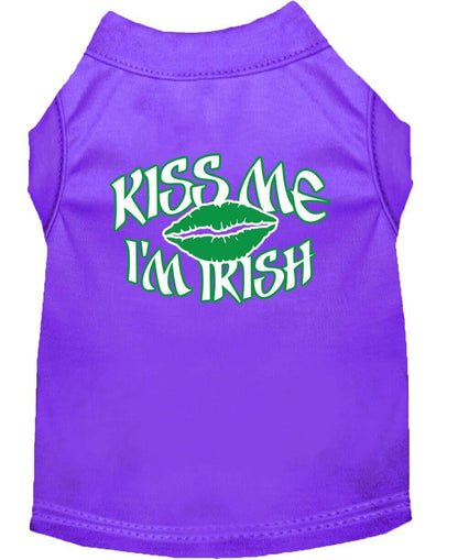 Pet Dog & Cat Shirt Screen Printed, "Kiss Me I'm Irish"