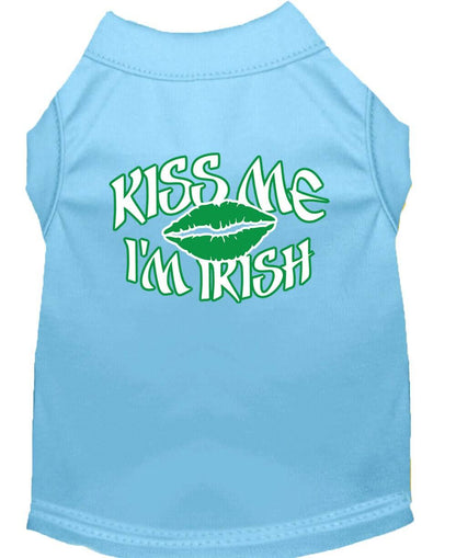 Pet Dog & Cat Shirt Screen Printed, "Kiss Me I'm Irish"