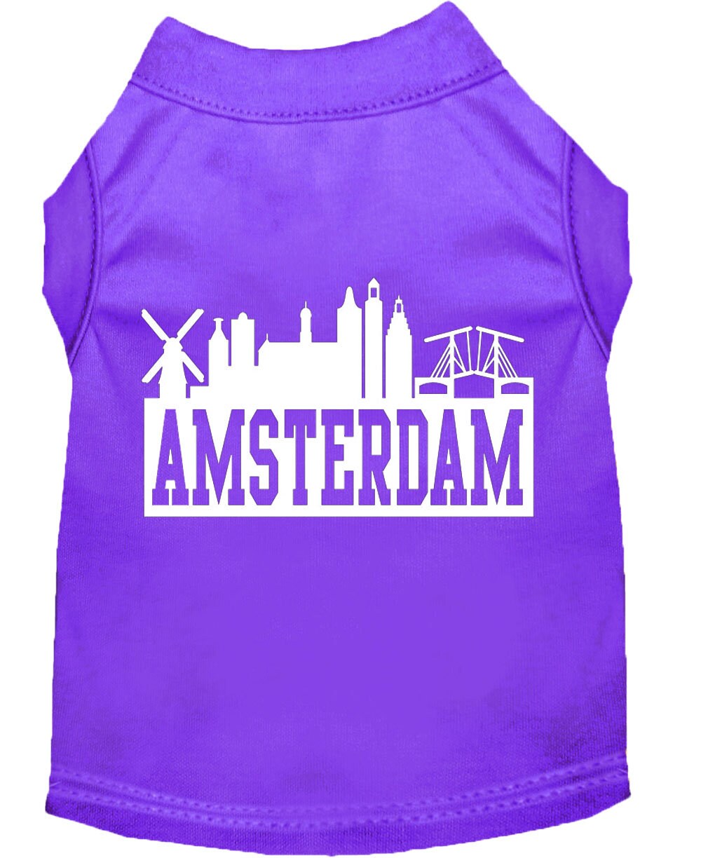 Pet Dog & Cat Shirt Screen Printed, "Amsterdam Skyline"