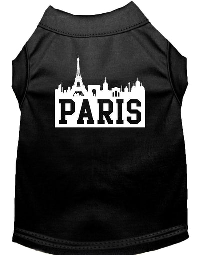 Pet Dog & Cat Shirt Screen Printed, "Paris Skyline"