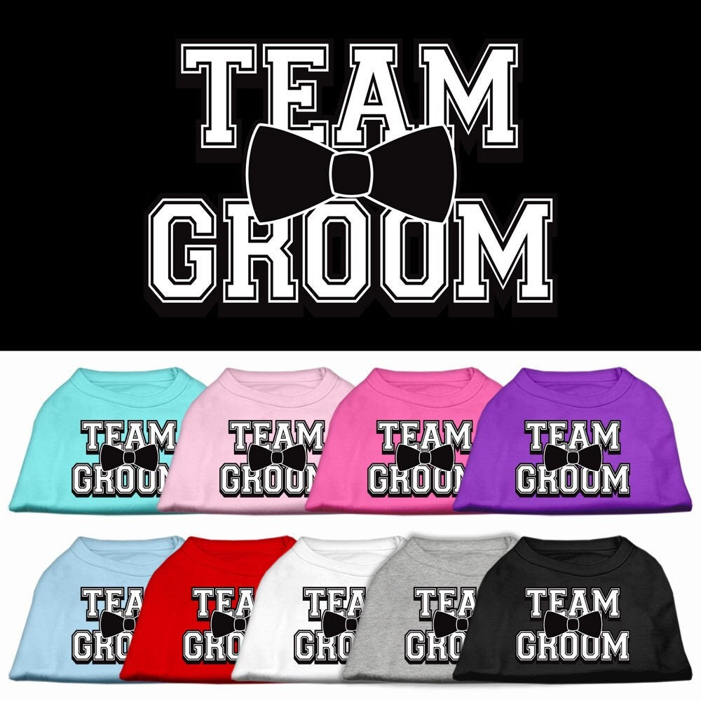 Camiseta para perros y gatos con serigrafía "Team Groom"