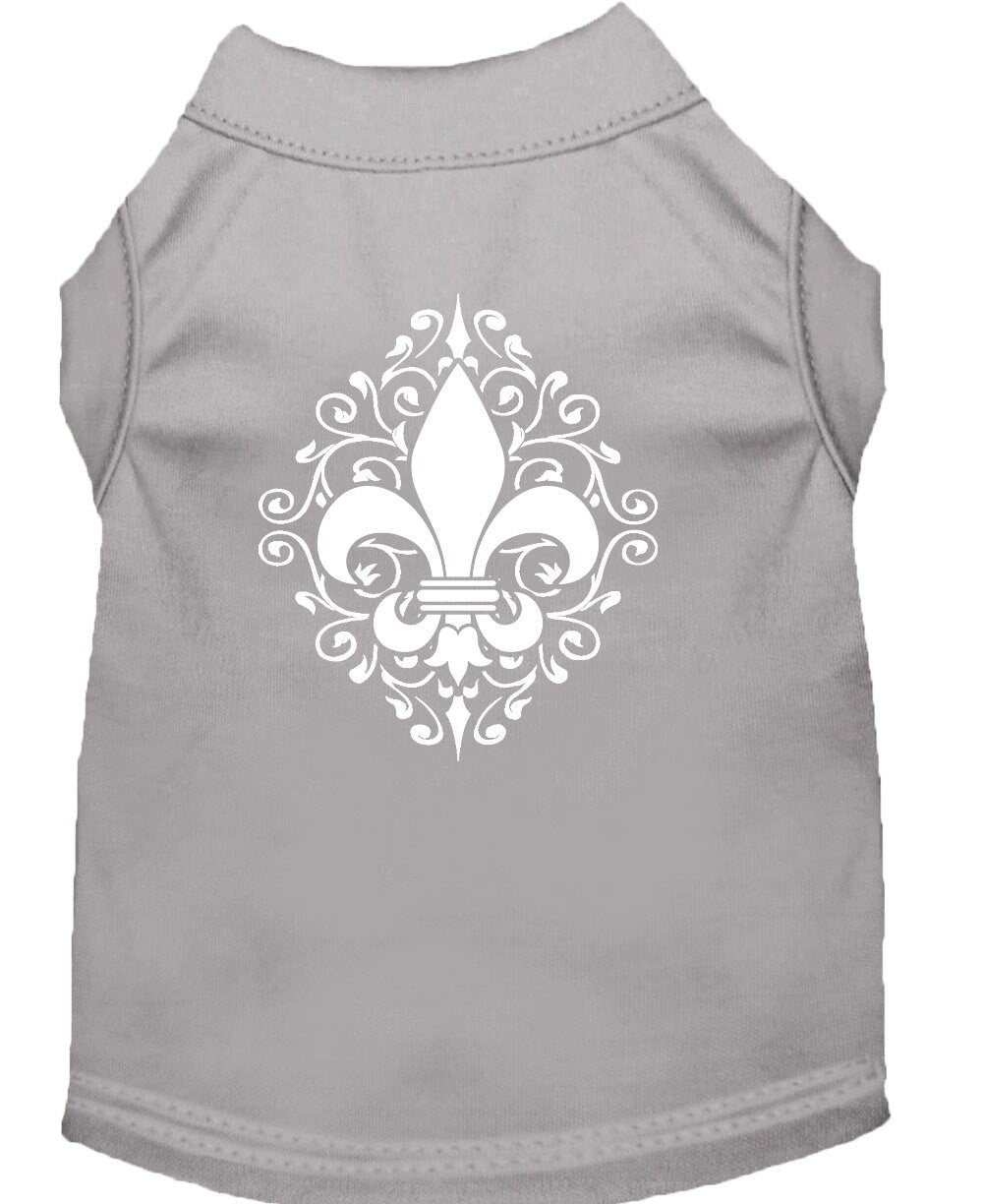 Pet Dog & Cat Shirt Screen Printed, "Henna Fleur De Lis"