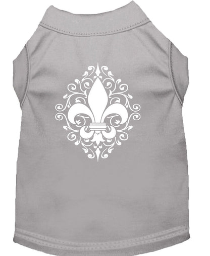 Pet Dog & Cat Shirt Screen Printed, "Henna Fleur De Lis"