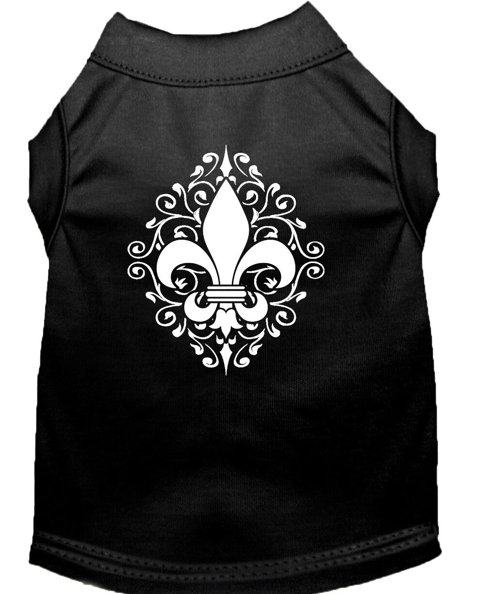 Pet Dog & Cat Shirt Screen Printed, "Henna Fleur De Lis"