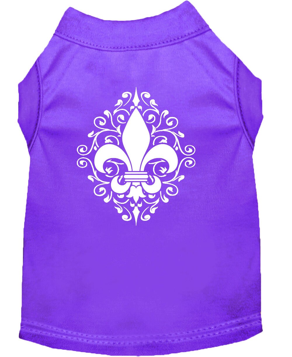 Pet Dog & Cat Shirt Screen Printed, "Henna Fleur De Lis"