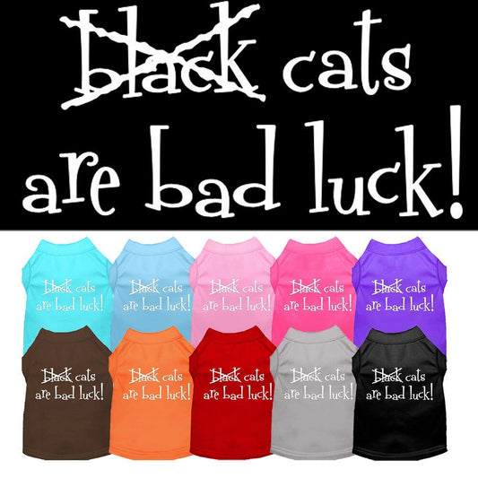 Pet Dog & Cat Shirt Screen Printed, "Black Cats Are Bad Luck"