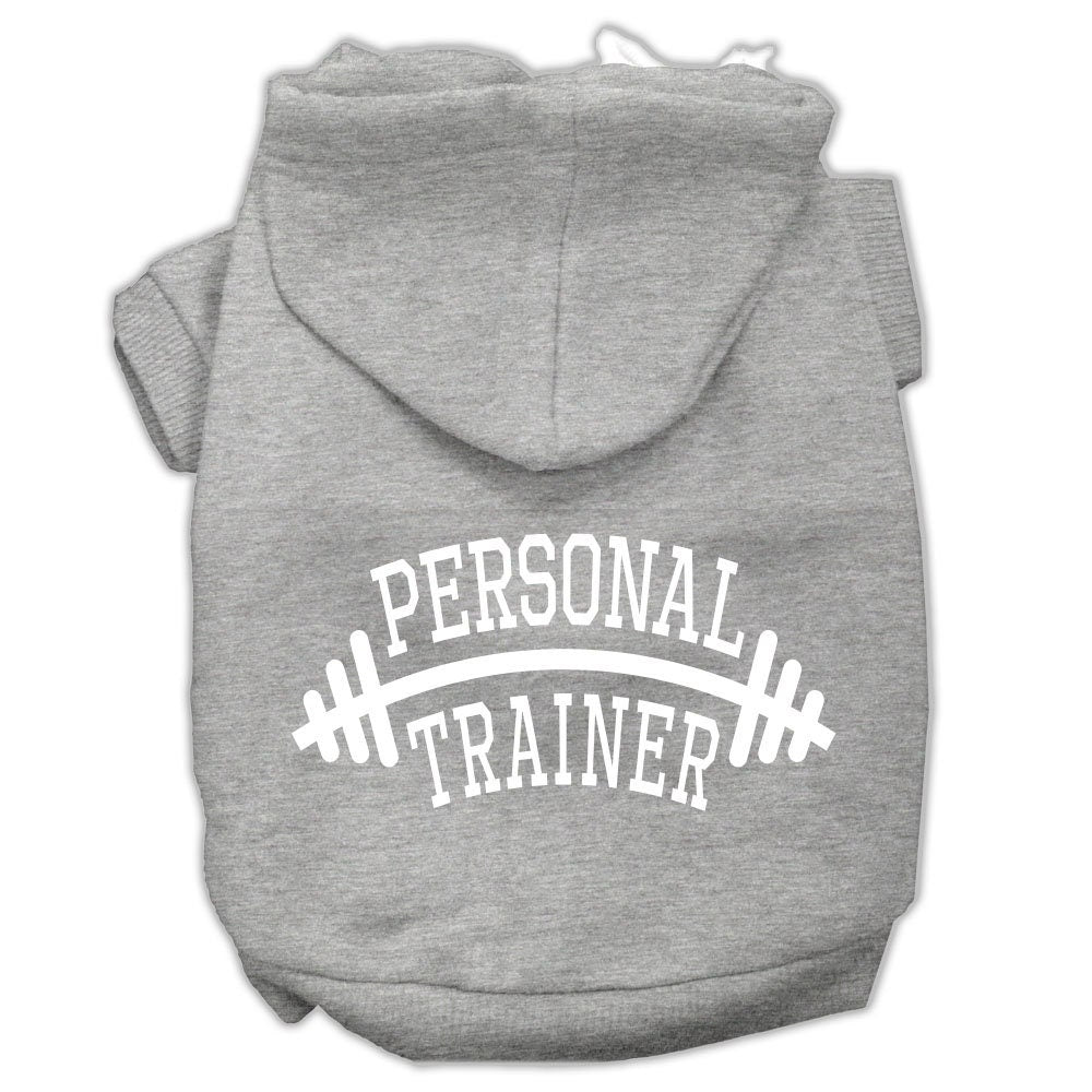 Sudadera con capucha para mascotas, perros y gatos serigrafiada con la frase "Entrenador personal"