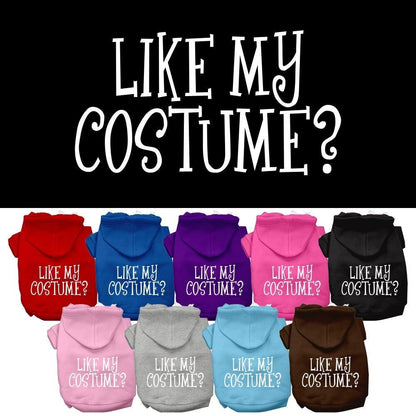 Sudadera con capucha para Halloween para mascotas, perros y gatos serigrafiada con la frase "¿Te gusta mi disfraz?"