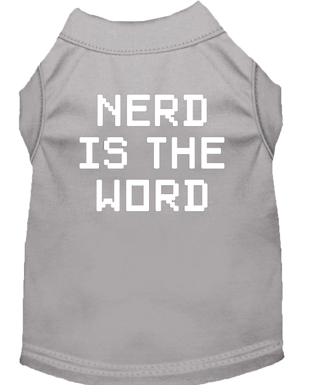 Pet Dog & Cat Shirt Screen Printed, "Nerd Is The Word"