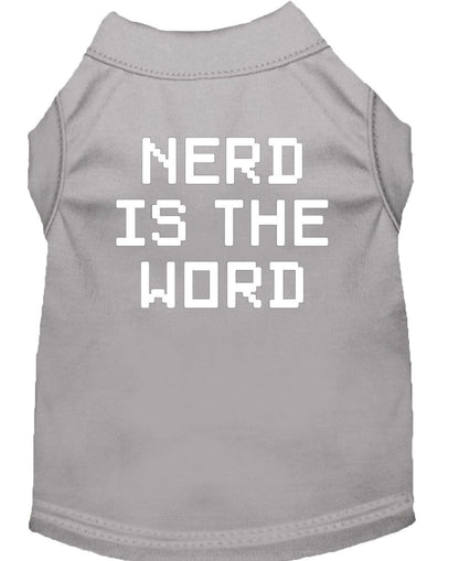 Pet Dog & Cat Shirt Screen Printed, "Nerd Is The Word"