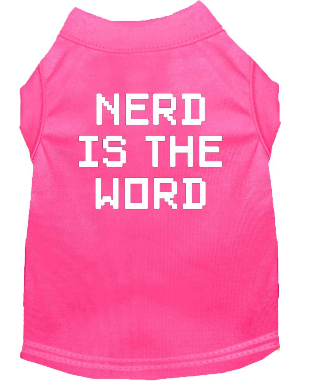 Pet Dog & Cat Shirt Screen Printed, "Nerd Is The Word"