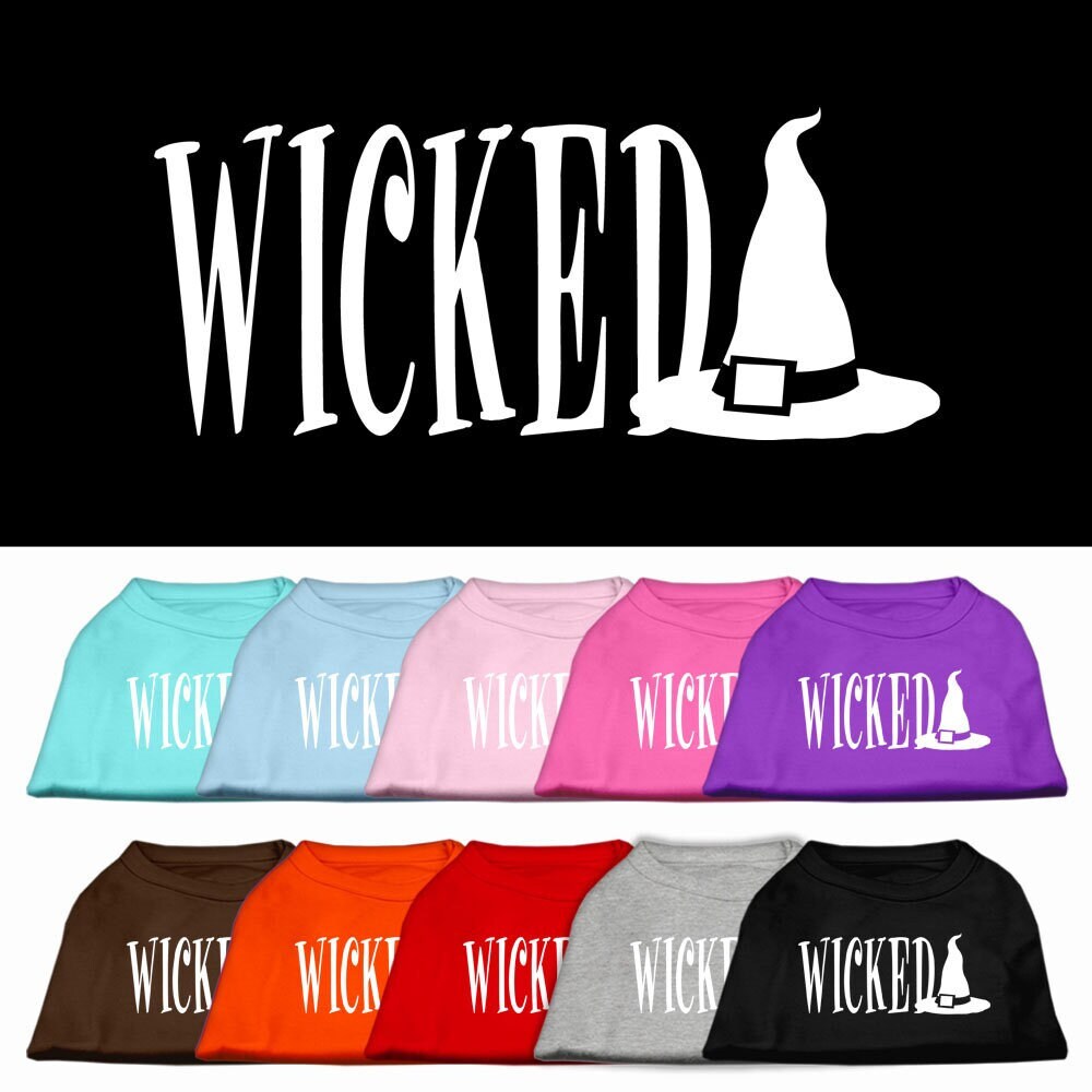 Camiseta para perros y gatos con serigrafía "Wicked"