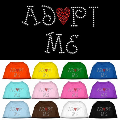 Pet Dog & Cat Shirt Rhinestone,"Adopt Me"