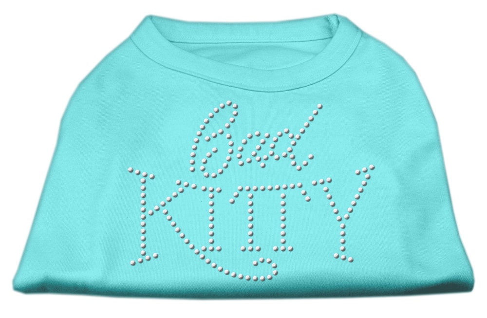 Camiseta para perros y gatos con diamantes de imitación, "Bad Kitty"