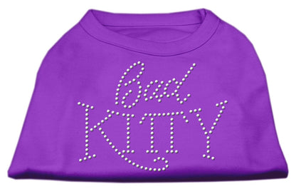 Camiseta para perros y gatos con diamantes de imitación, "Bad Kitty"