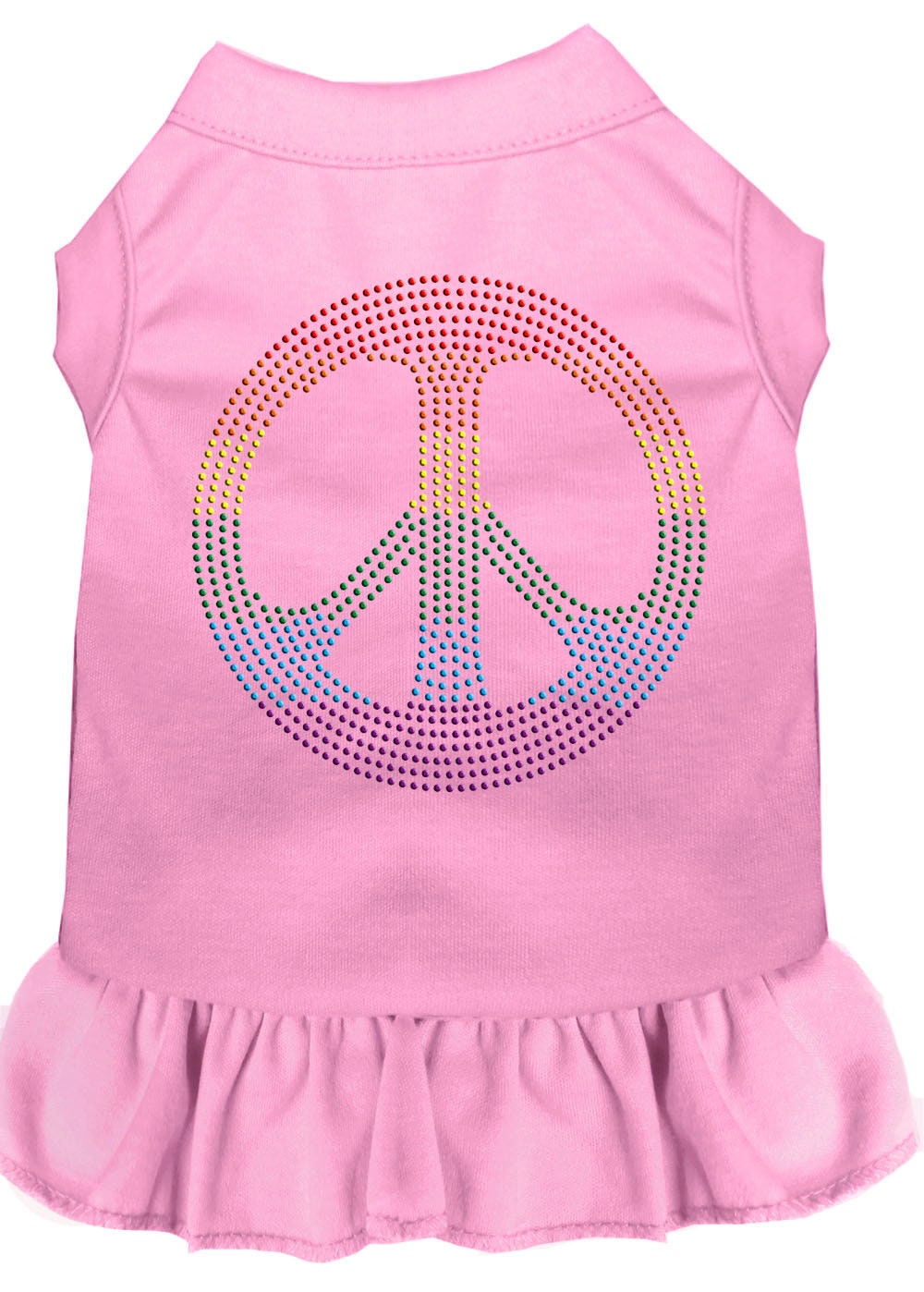 Vestido para perros y gatos con diamantes de imitación, "Rainbow Peace"