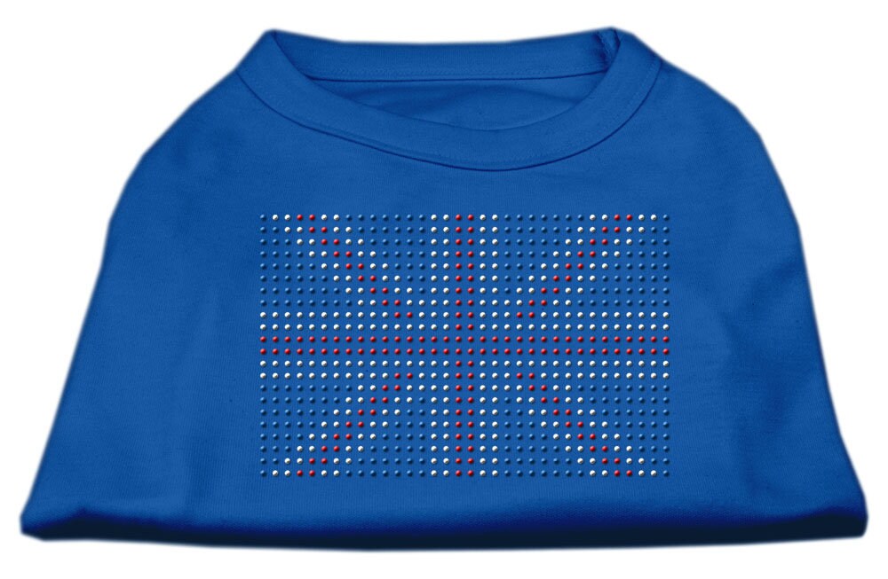 Camiseta para perros y gatos con diamantes de imitación y bandera británica